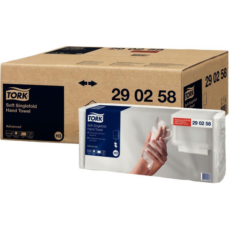Image de  Carton de 1250 essuie-mains H3 pliage V blanc 