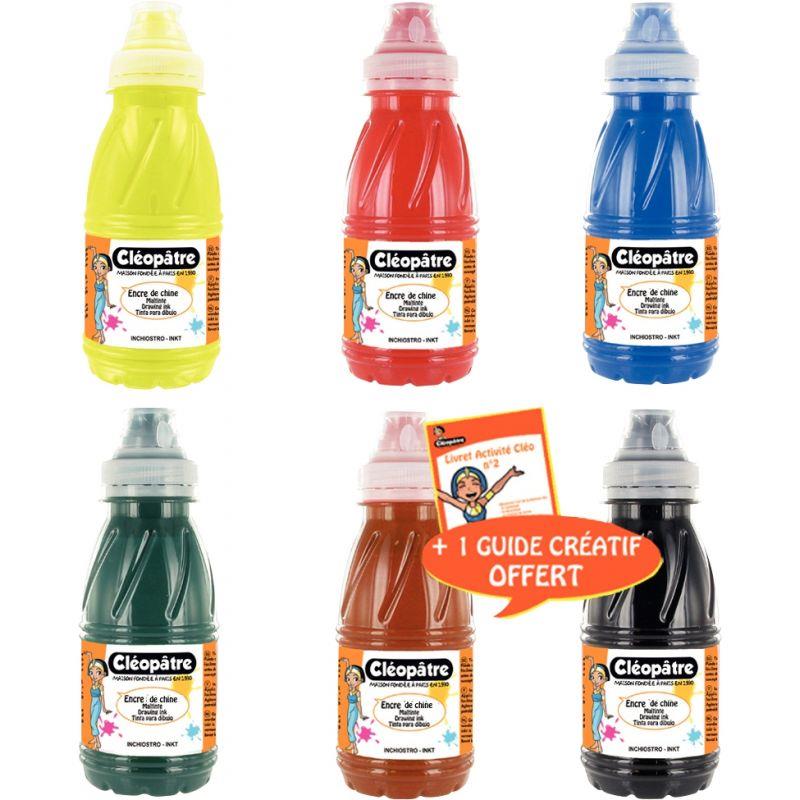 Image de  Lot de 6 Flacons 250 ml d''encre de Chine 