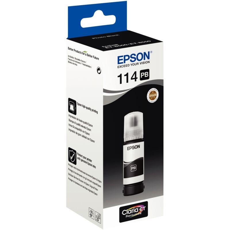 Image de  Epson 114 flacon d''encre noire photo authentique (T07B140) 