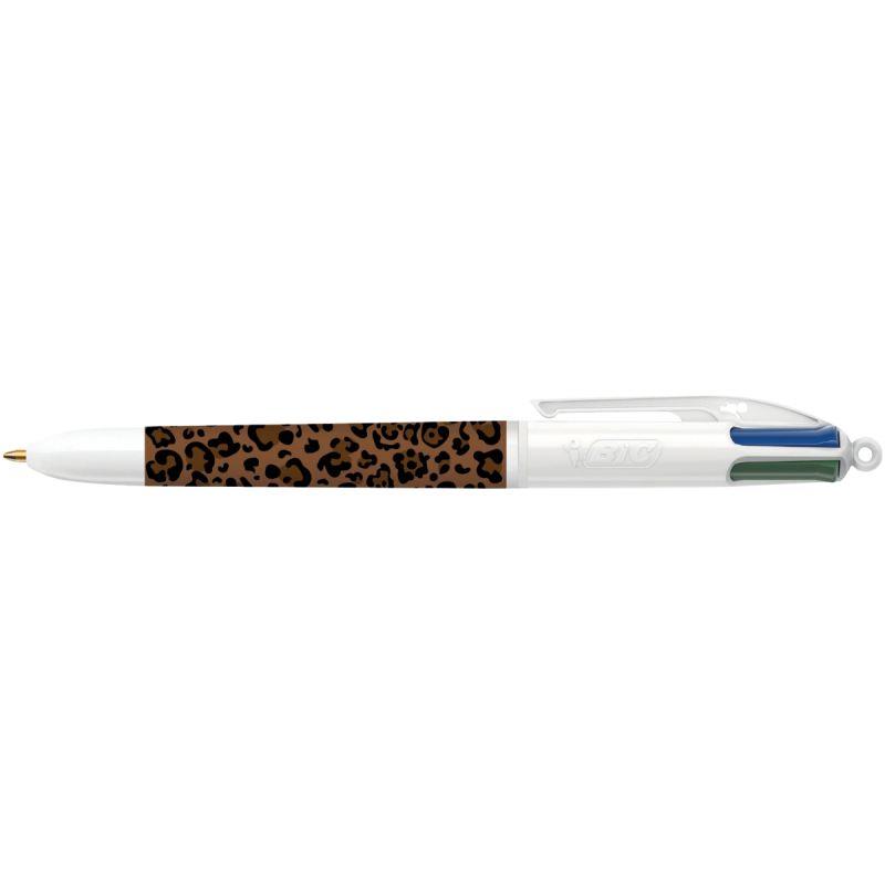 Image de  Stylo 4 couleurs Léopard Marron 