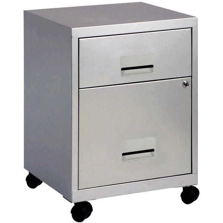 Image de  Caisson mobile économique en métal 2 tiroirs Aluminium 