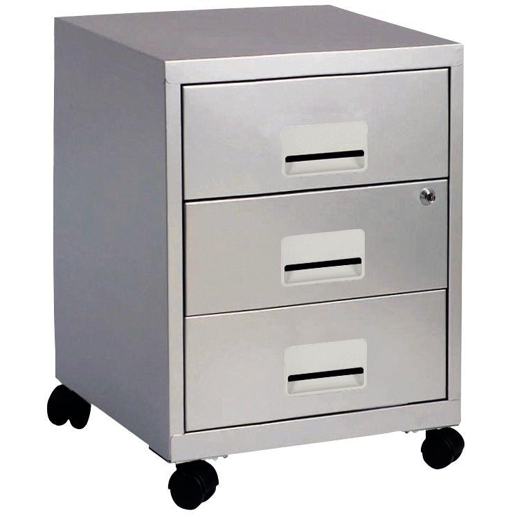 Image de  Caisson mobile économique en métal 3 tiroirs Aluminium 