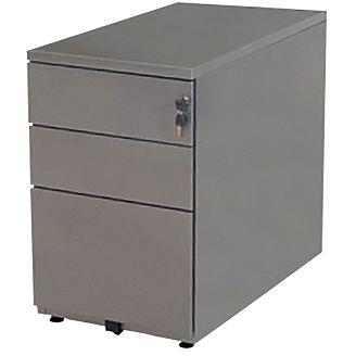 Image de  Caisson hauteur bureau professionnel P80 cm en métal 3 tiroirs Aluminium 