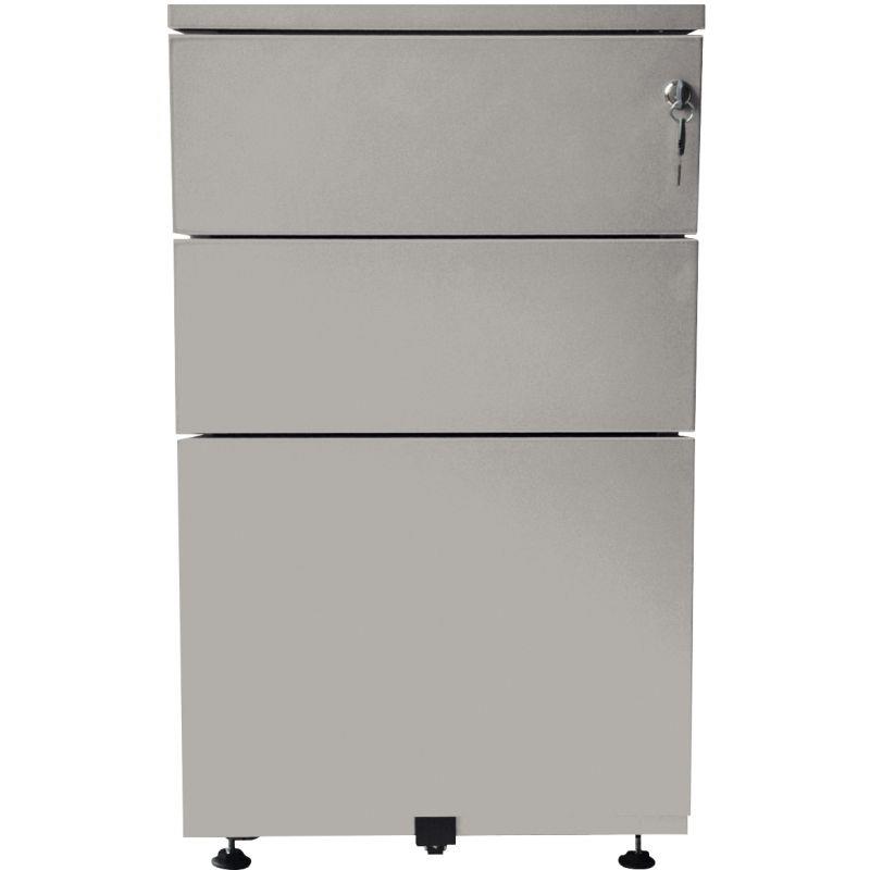 Image de  Caisson hauteur bureau professionnel P80 cm en métal 3 tiroirs Gris 