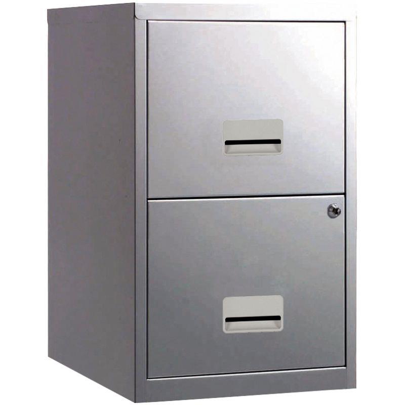 Image de  Classeur économique 2 tiroirs pour dossiers suspendus Aluminium 