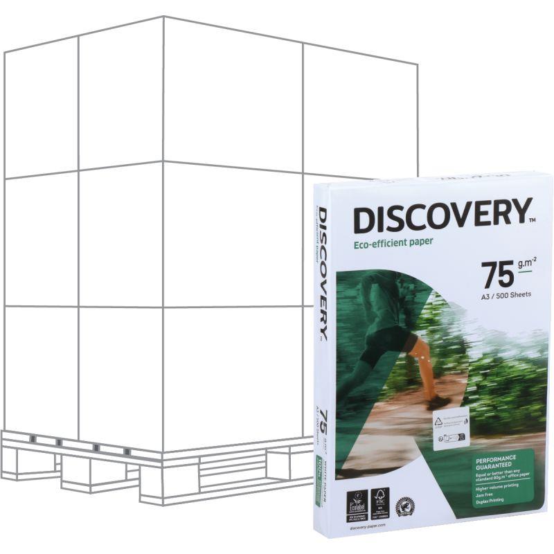 Ref. 61578, Palette de 120 ramettes de 500f format A3 75g blanc DISCOVERY, marque N.C