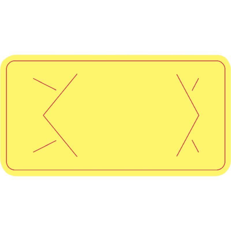 Ref. 61674, Carton de 24 rouleaux de 400 étiquettes KC FRAIS jaune 50.8 x 25.4mm, marque N.C