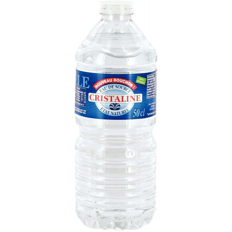 Image de  Lot de 24 bouteilles d''eau CRISTALINE 50cl 