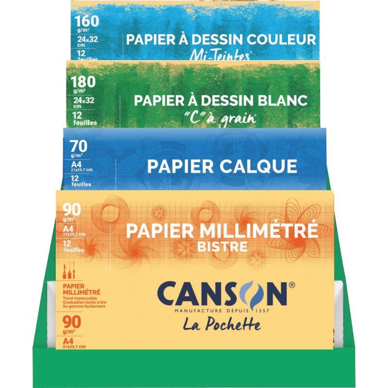 Ref. 62011, Présentoir de comptoir 40 pochettes les incontournables, marque CANSON