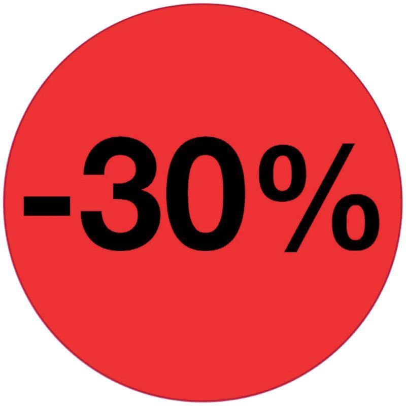 Ref. 62022, Rouleau de 2000 étiquettes sticker ETA -30% fluo, marque N.C