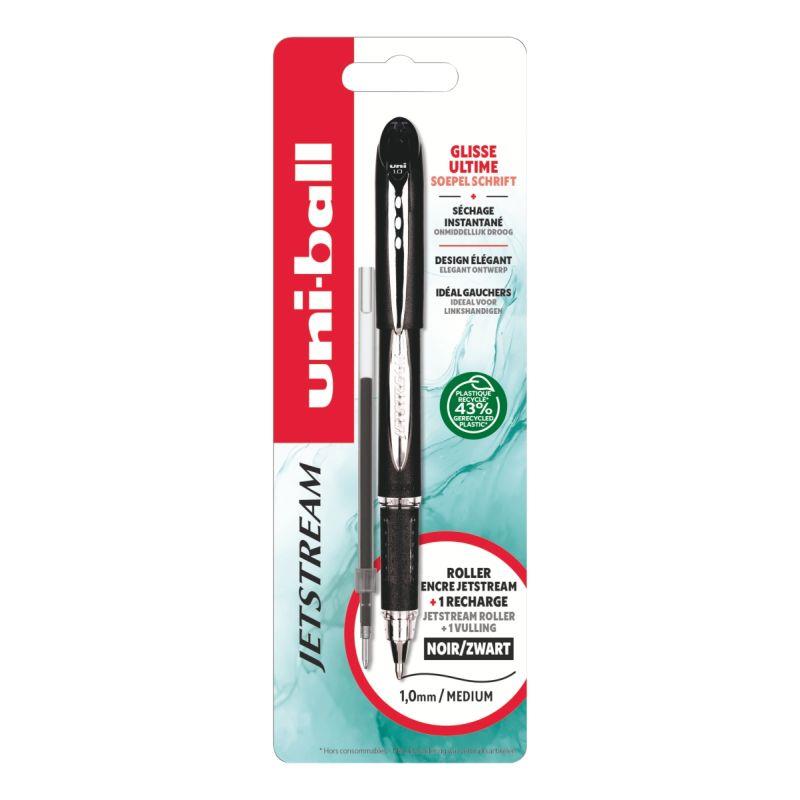 Ref. 62267, Blister de 1 roller Jetstream + recharge noire, marque UNIBALL