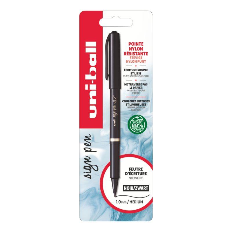 Ref. 62273, Blister de 1 feutre Sign Pen noir, marque UNIBALL