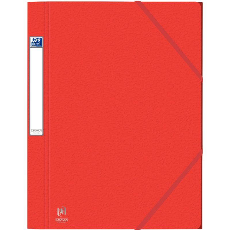 Image de  Chemise 3 rabats à élastiques EUROFOLIO+ Prestige en carte grainée 7/10ème, rouge 