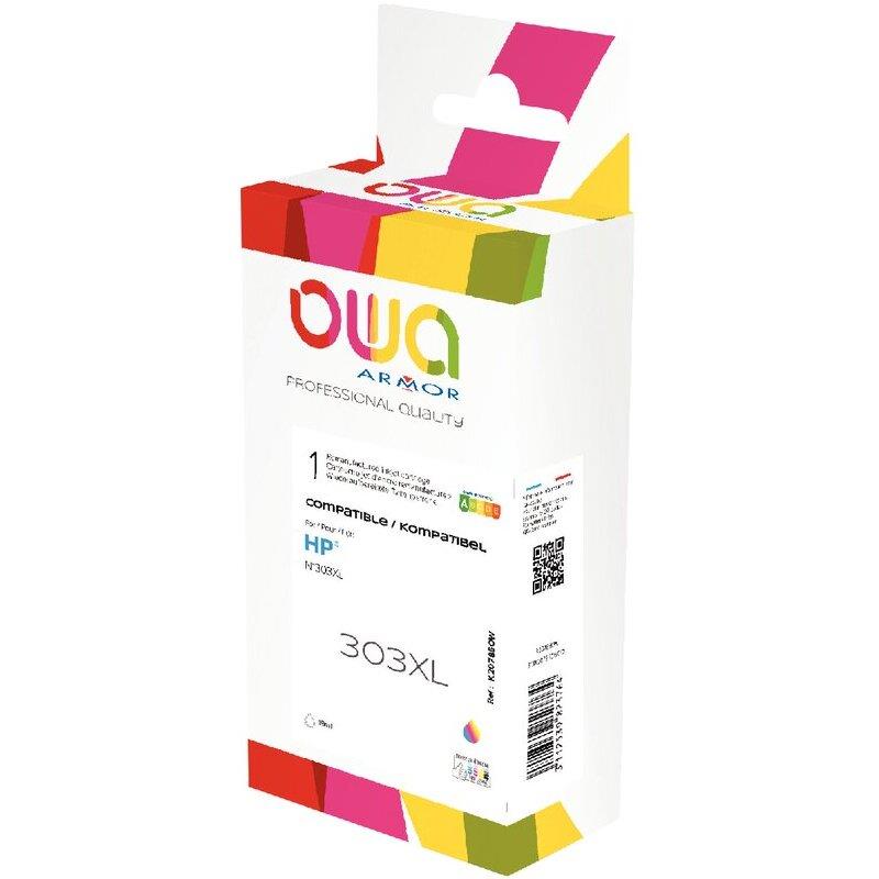 Ref. 62888, OWA Cartouche jet d''encre couleurs haute capacité compatible HP 303XL (T6N03AE), marque ARMOR