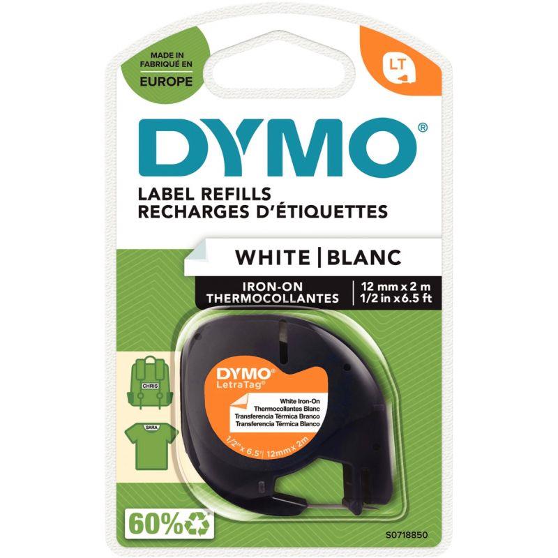 Image de  Recharge lettre textile 12 mm x 2 m noir sur blanc 