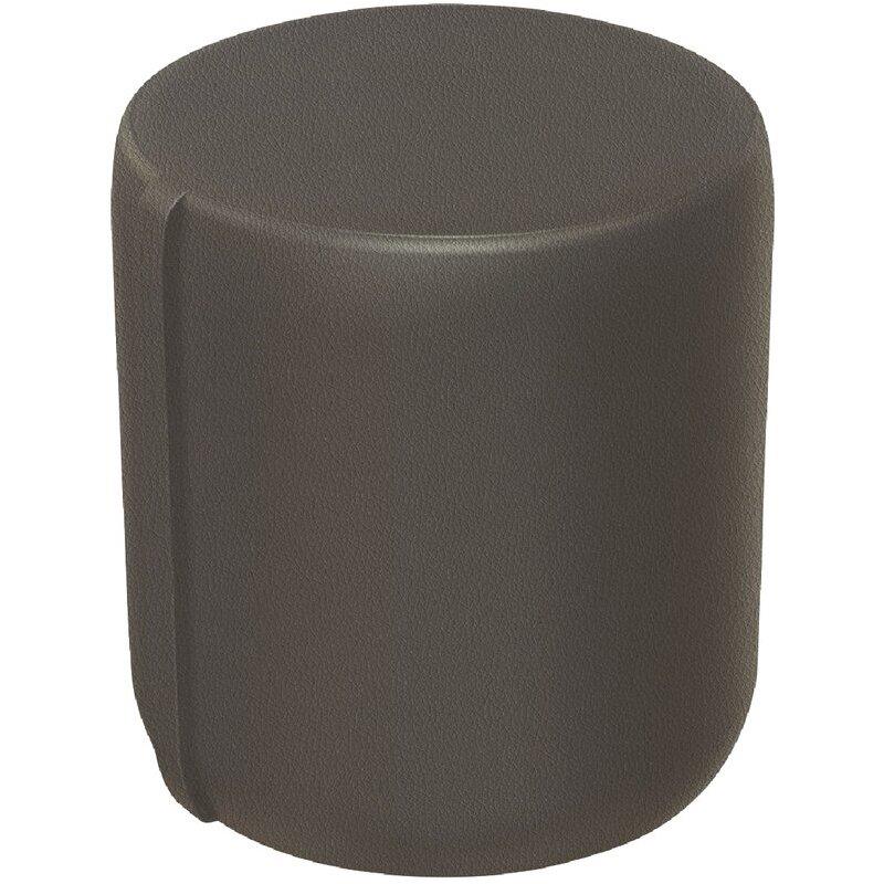 Ref. 62986, Pouf Hizia Ø38cm simili cuir gris moyen, marque ALBA