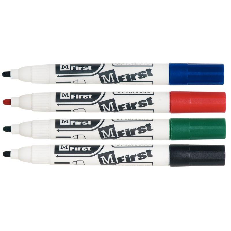 Image de  Boîte de 4 marqueurs tableaux blancs MFirst pointe ogive assortis 