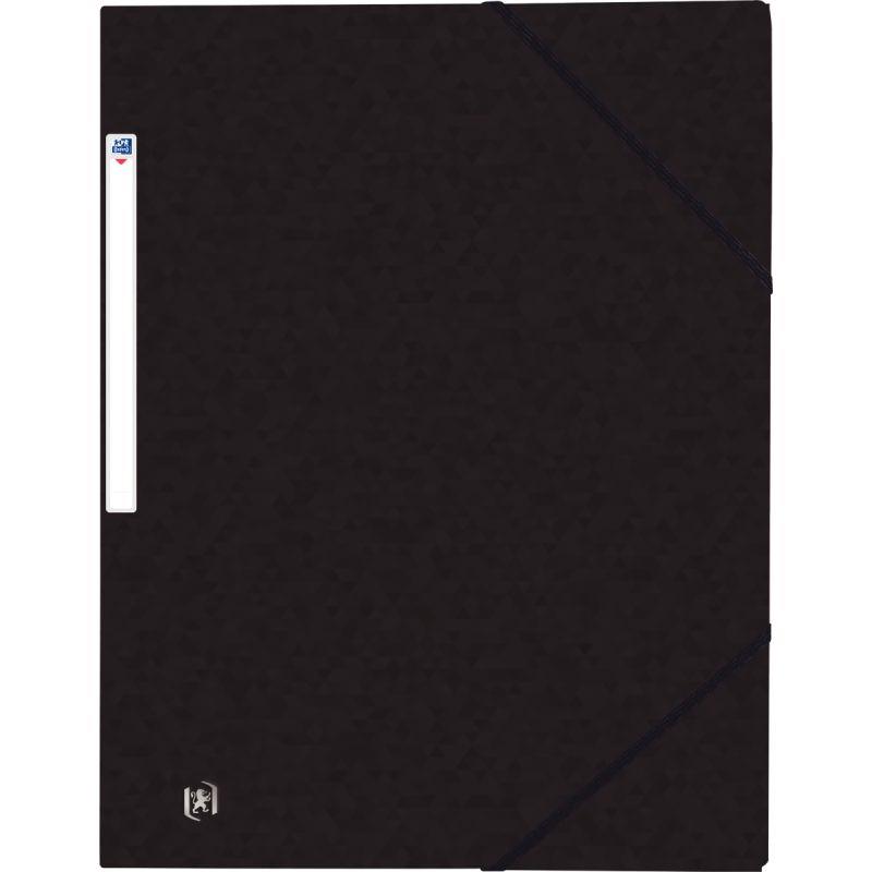 Image de  Chemise 3 rabats à élastiques TOP FILE+ en carte lustrée 4/10ème 390g, noir 