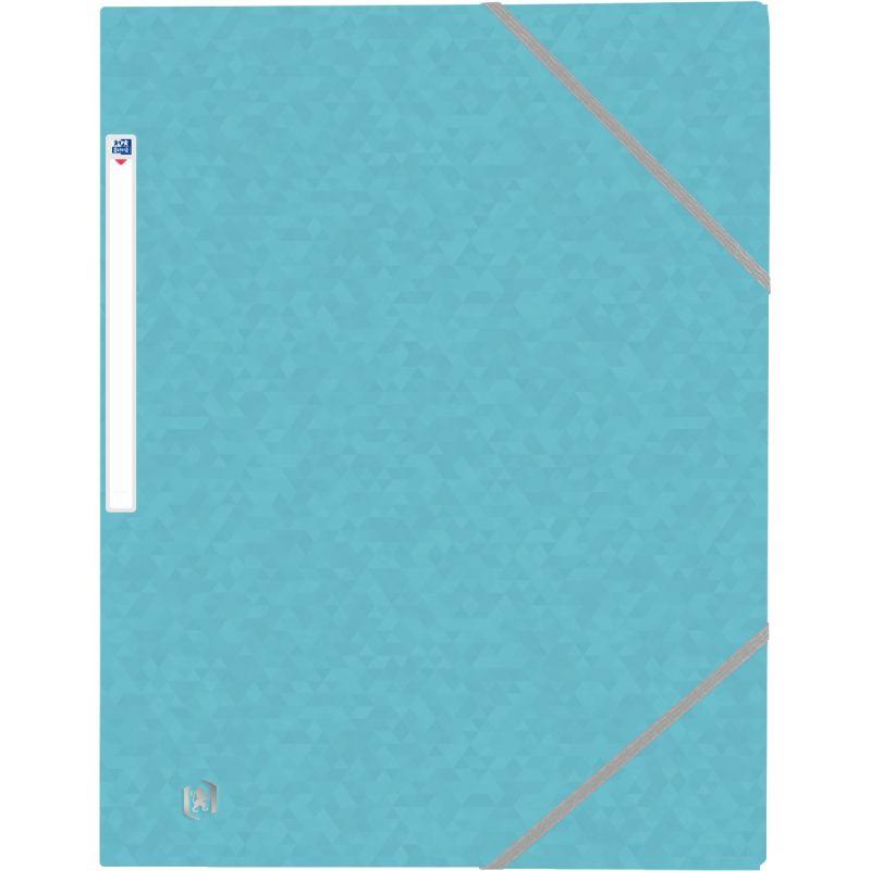 Image de  Chemise 3 rabats à élastiques TOP FILE+ en carte lustrée 4/10ème 390g, bleu clair 