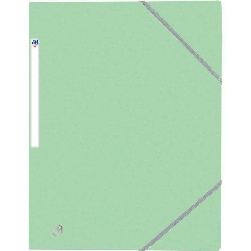 Image de  Chemise 3 rabats à élastiques TOP FILE+ en carte lustrée 4/10ème 390g, vert pastel 