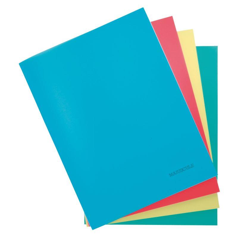 Image de  Piqûre 96 pages MAJUSCULE, format 24x32 cm, uni 90g, couverture polypropylène coloris assortis 