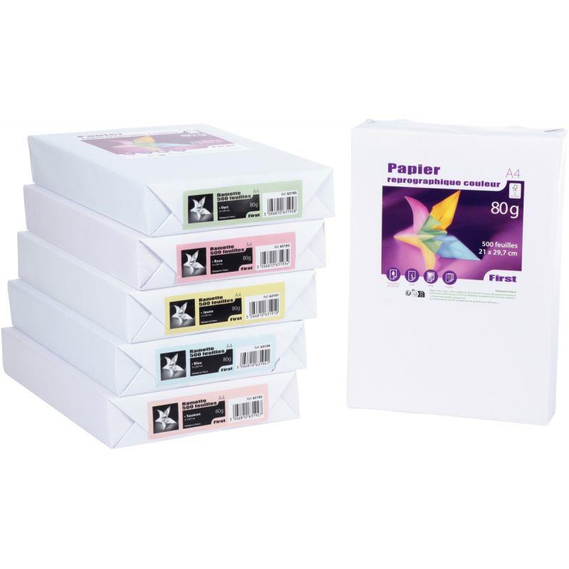 Image de  Ramette de 500 feuilles format A4 80g bleu FIRST 