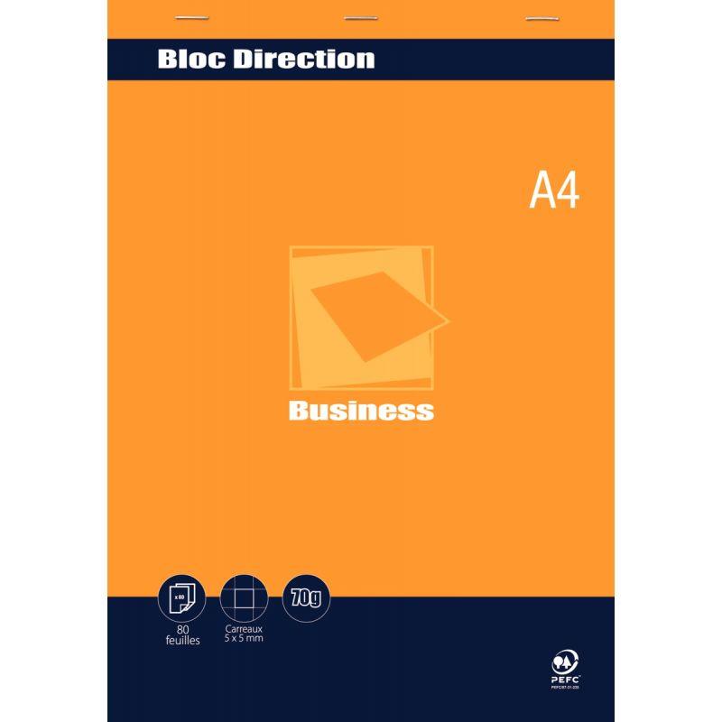 Image de  Bloc direction 80 feuilles BUSINESS, format A4, quadrillé 5x5, papier 70g 