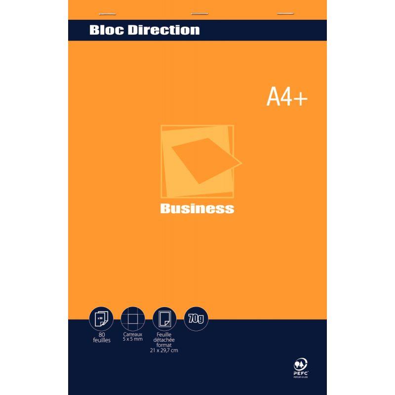 Image de  Bloc direction 80 feuilles BUSINESS, format A4+, quadrillé 5x5, papier 70g 