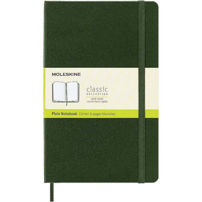 Ref. 63244, Carnet MOLESKINE couverture rigide, 13 x 21 cm, 240 pages unies, vert myrte, marque N.C