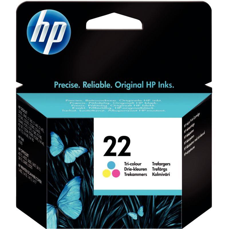 Image de  HP 22 cartouche d''encre trois couleurs authentique (C9352AE) 