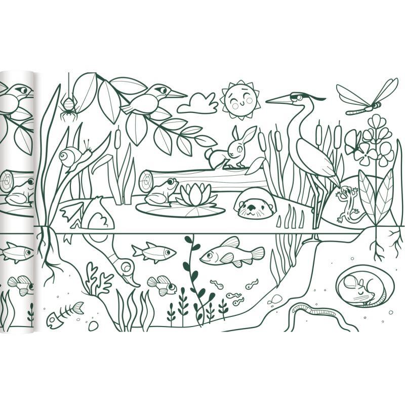 Image de  Rouleau fresque à colorier l''écosystème 