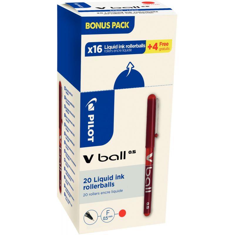 Image de  Pack de 20 rollers V-Ball 0,5mm rouges dont 4 gratuits 