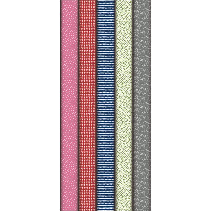 Image de  Boîte de 10 rouleaux de papier cadeau motifs fantaisies assortis dimension 2m x 0,70 m 