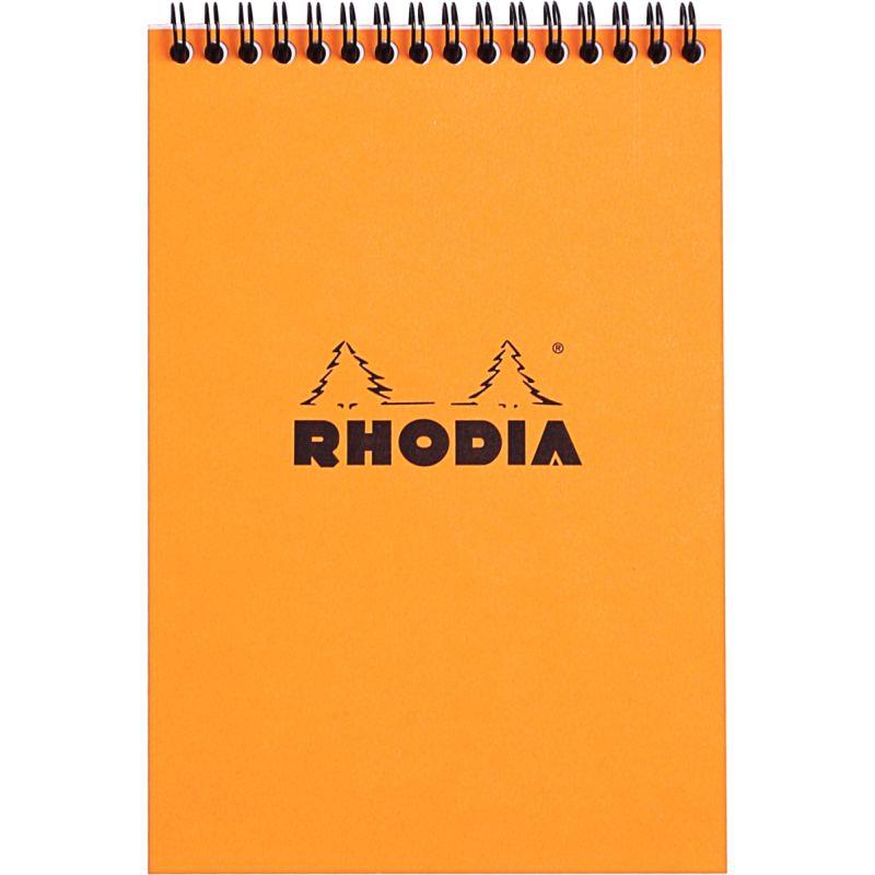 Image de  Bloc-notes à reliure intégrale RHODIA orange, format A5, 160 pages, quadrillé 5x5, papier 80g 
