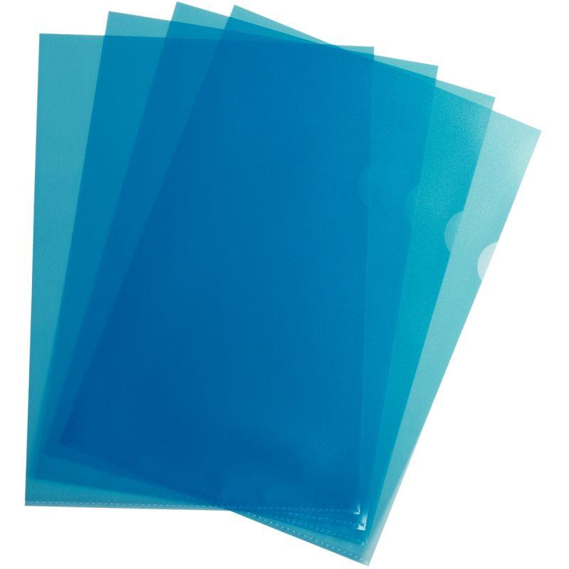Image de  Boîte de 100 pochettes coin en polypropylène grainé 9/100ème, bleu 