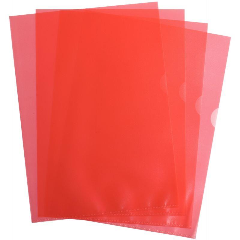 Image de  Boîte de 100 pochettes coin en polypropylène grainé 9/100ème, rouge 
