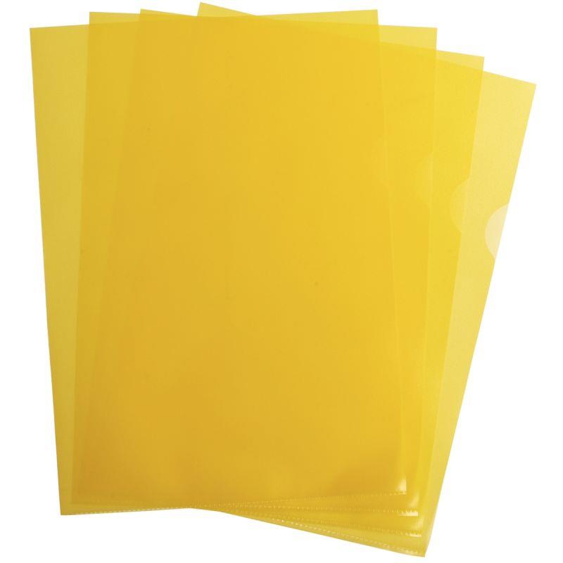 Image de  Boîte de 100 pochettes coin en polypropylène grainé 9/100ème, jaune 