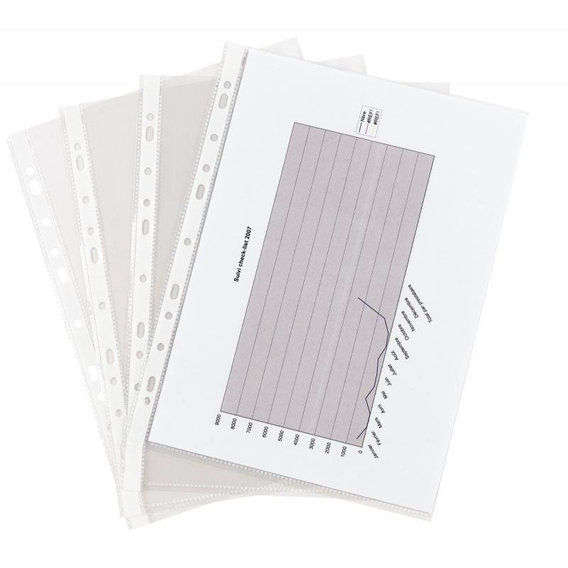 Image de  Sachet de 100 pochettes perforées en polypropylène lisse 7,5/100ème 