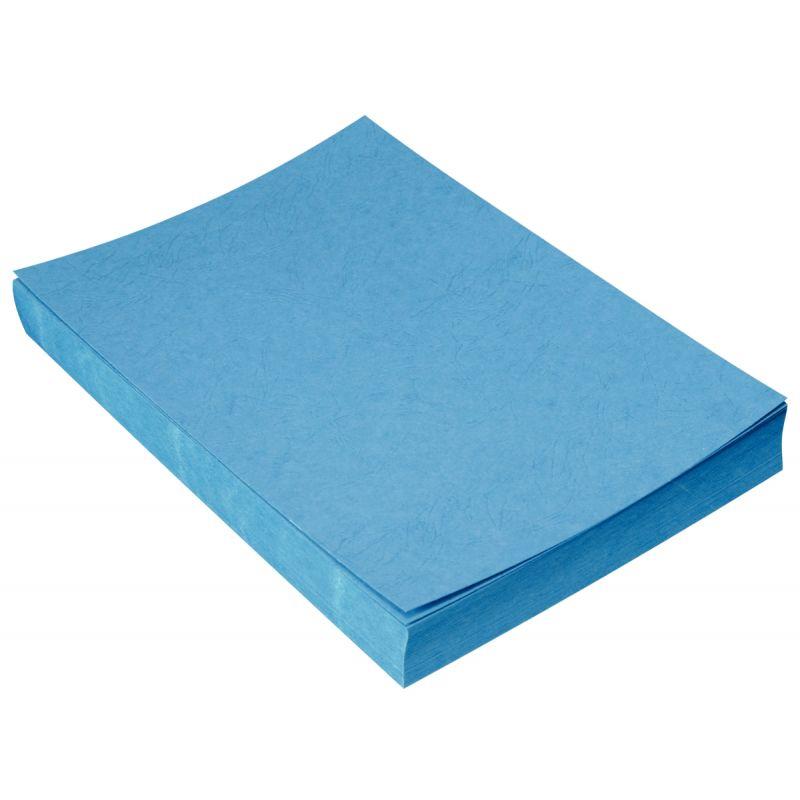 Image de  Paquet de 100 couvertures grain cuir 250g A4 bleu 