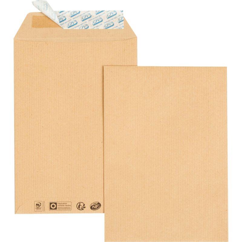 Image de  Paquet de 50 pochettes kraft 176x250mm 85g bande siliconée 