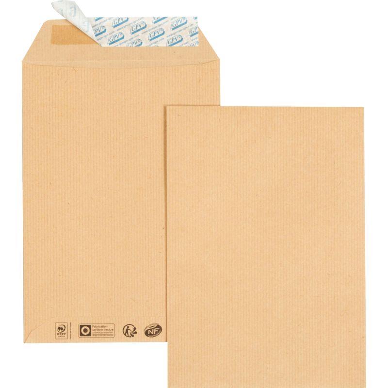 Image de  Paquet de 25 pochettes kraft 260x330mm 90g bande siliconée 