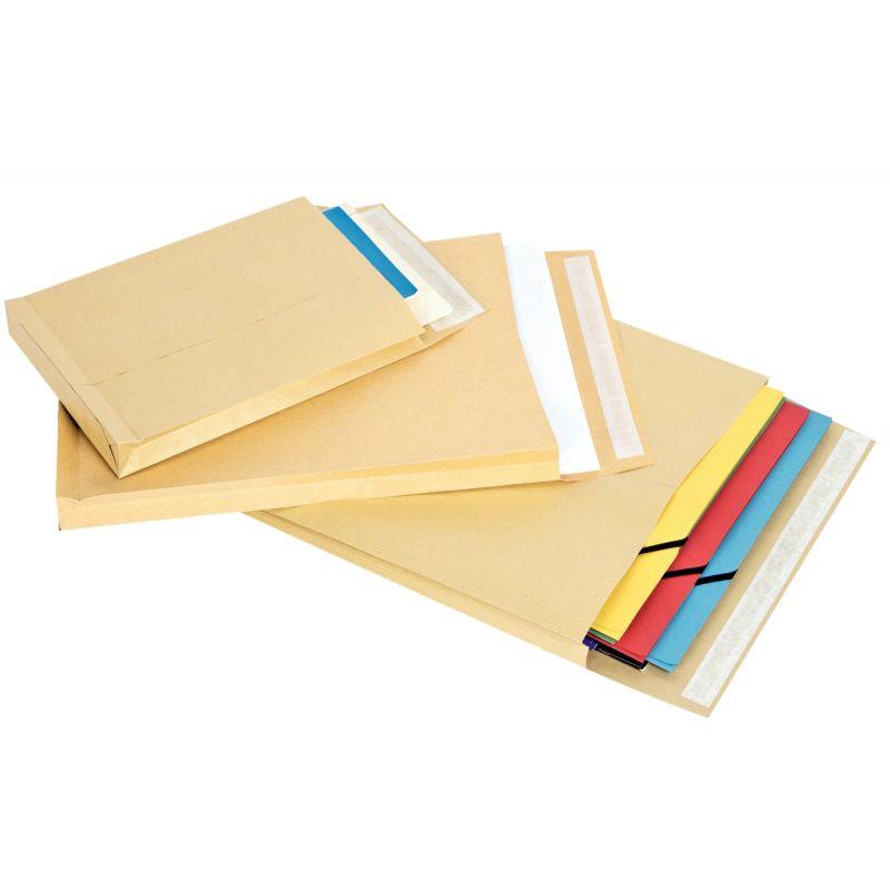 Image de  Paquet de 50 pochettes kraft 162x229mm 90g soufflet 30mm bande siliconée 