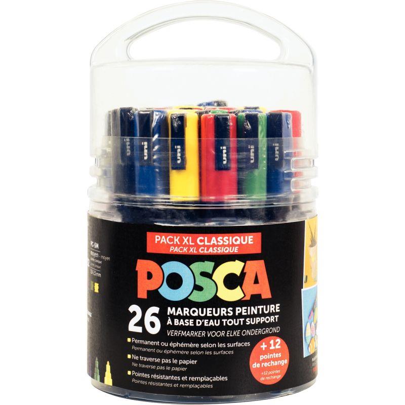 Image de  Seau de 26 marqueurs Posca dont 6 offerts 