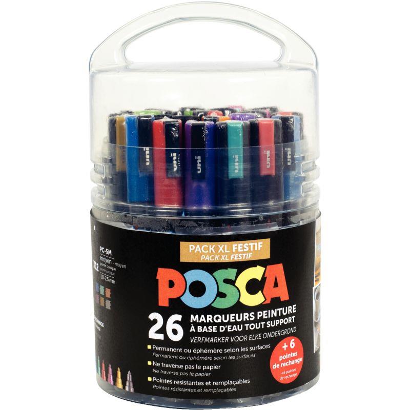 Image de  Seau de 26 marqueurs Posca Festif dont 6 offerts 
