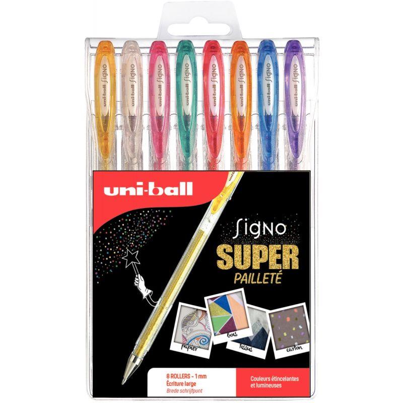 Image de  Pochette de 8 stylos gel Signo pailletés 