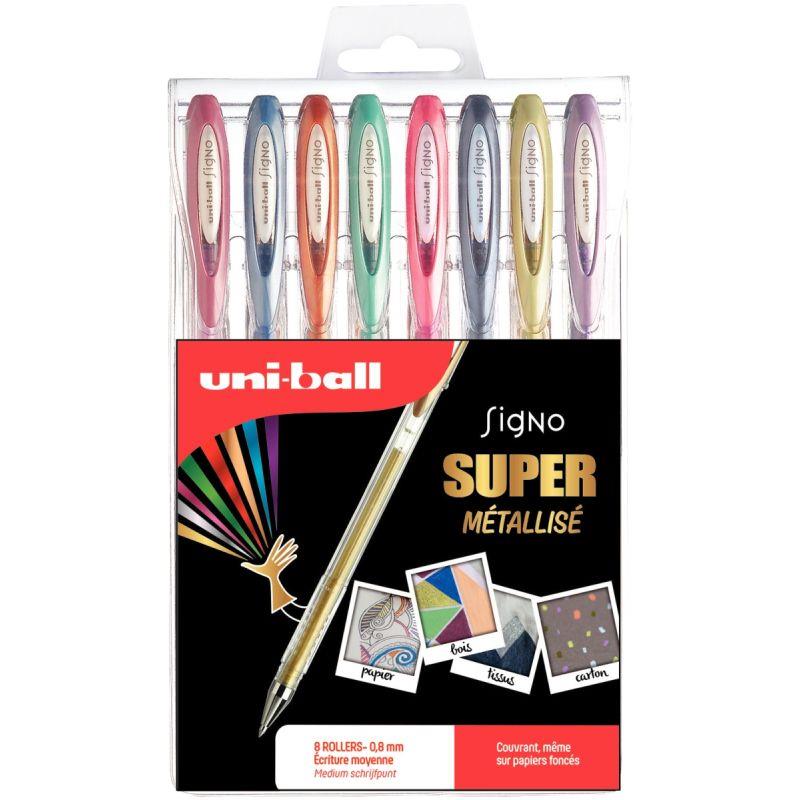 Image de  Pochette de 8 stylos gel Signo métallisés 