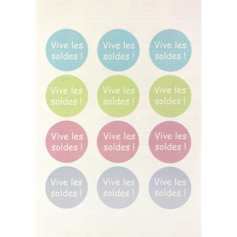 Image de  Boîte de 240 étiquettes badges adhésifs ronds Ø51mm blanc 