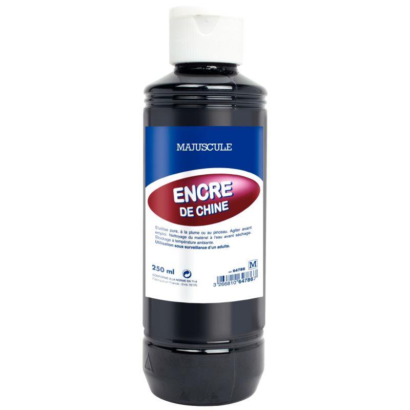 Image de  Flacon de 250 ml d''encre de chine noire 