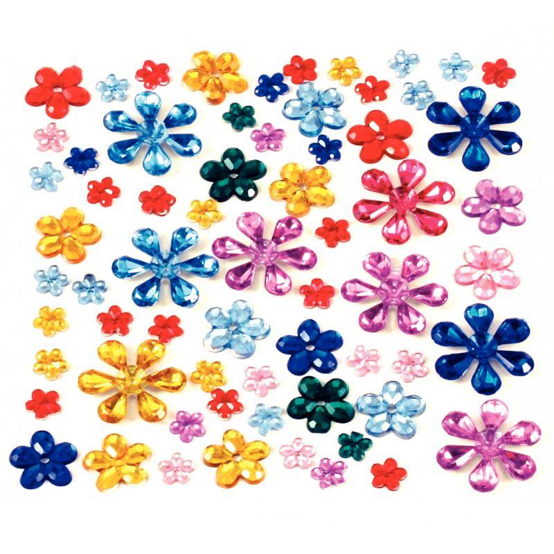 Image de  Sachet de 200 pierres décoratives en plastique à coller forme Flaconeurs assorties 