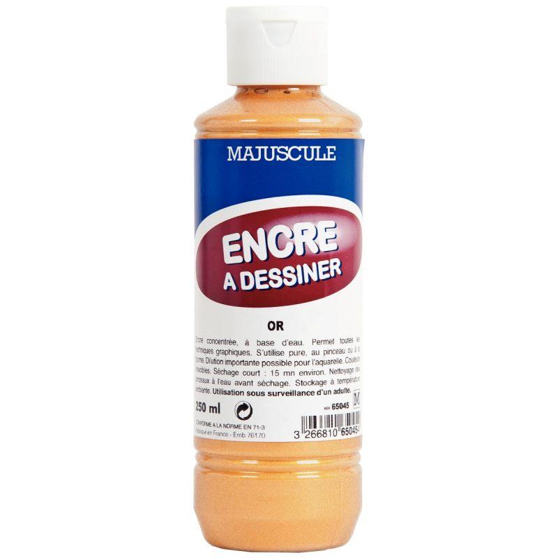 Image de  Flacon de 250 ml d’encre à dessiner coloris or 
